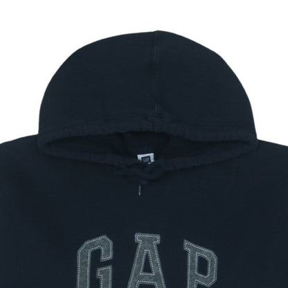 GAP Men's Black Pullover Hoodie L Logo Fleece Sweatshirt