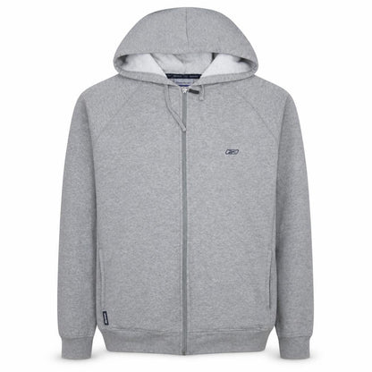 Reebok Mens Grey Full Zip Hoodie L Sports Fleece Sweatshirt