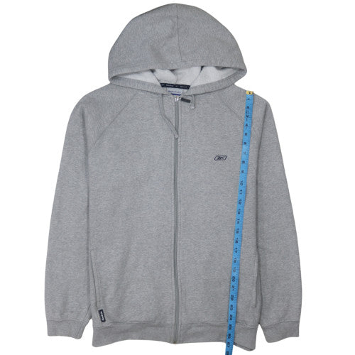 Reebok Mens Grey Full Zip Hoodie L Sports Fleece Sweatshirt