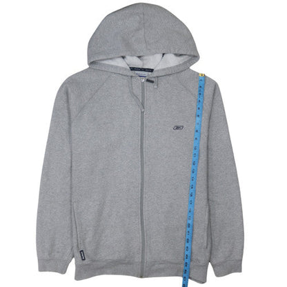 Reebok Mens Grey Full Zip Hoodie L Sports Fleece Sweatshirt