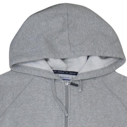 Reebok Mens Grey Full Zip Hoodie L Sports Fleece Sweatshirt