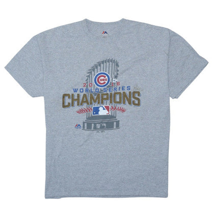 Majestic Men's Grey XL Chicago Cubs 2016 World Series Champions T-Shirt