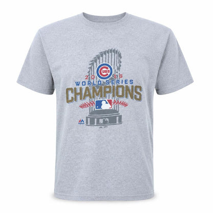 Majestic Men's Grey XL Chicago Cubs 2016 World Series Champions T-Shirt