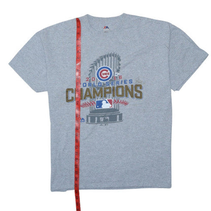 Majestic Men's Grey XL Chicago Cubs 2016 World Series Champions T-Shirt