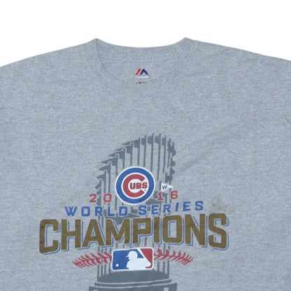 Majestic Men's Grey XL Chicago Cubs 2016 World Series Champions T-Shirt