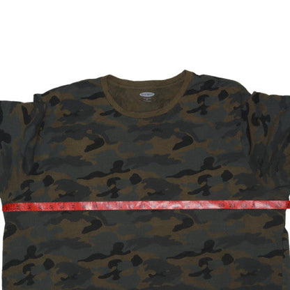 Old Navy Men's Green Camouflage Crew Neck Cotton Blend XL T-Shirt