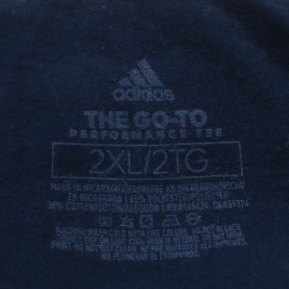 Adidas Men's Blue 'Three Stripe Life' 2XL Performance Cotton T-Shirt