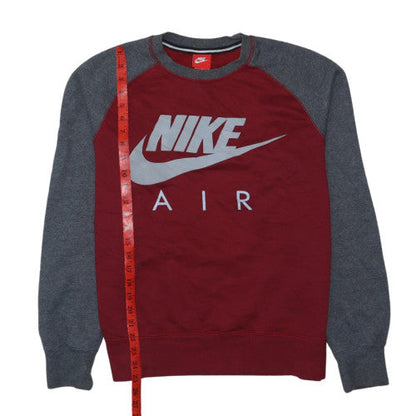 Nike Men's Red Grey Crew Neck Pullover Sweatshirt M