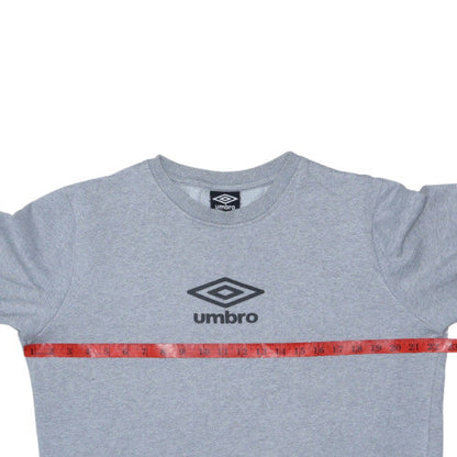 Umbro Men's Grey Crew Neck Logo Sweatshirt Size M