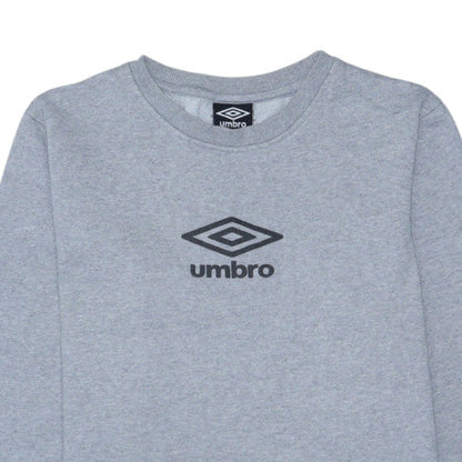 Umbro Men's Grey Crew Neck Logo Sweatshirt Size M