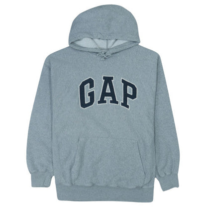 GAP Men’s Grey Logo Pullover Hoodie M Regular Fit Fleece