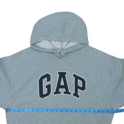 GAP Men’s Grey Logo Pullover Hoodie M Regular Fit Fleece