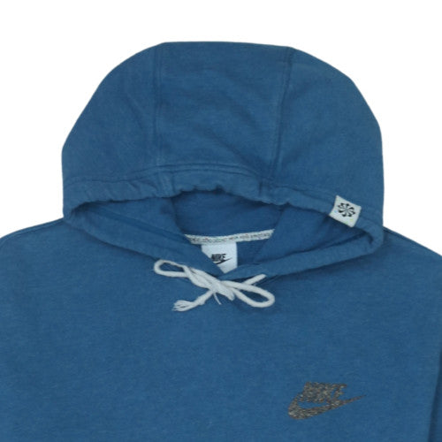 Nike Men's Blue Pullover Hoodie Size M Regular Fit Fleece Sweatshirt