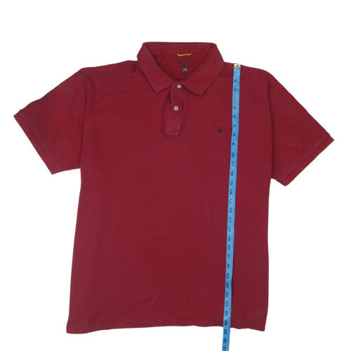 Nautica Men's Red 2XL Classic Cotton Polo Shirt Short Sleeve
