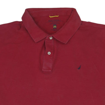 Nautica Men's Red 2XL Classic Cotton Polo Shirt Short Sleeve