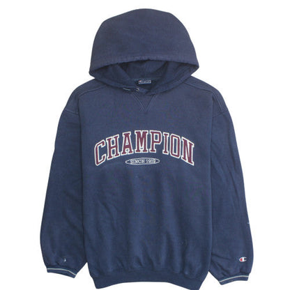 Champion Men's Blue Pullover Hoodie XL Fleece Logo Sweatshirt