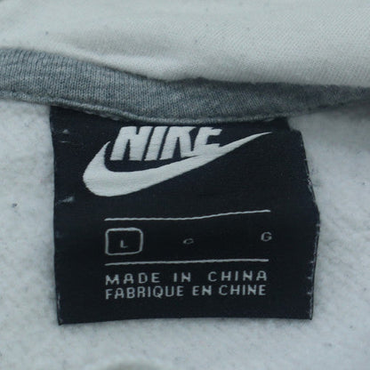 Nike Men's White Pullover Hoodie L Logo Sports Fleece Sweatshirt