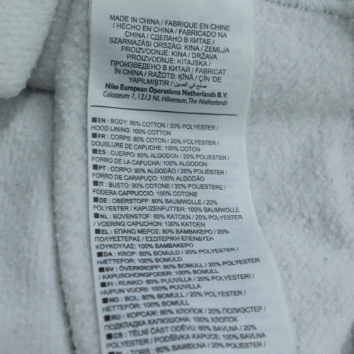 Nike Men's White Pullover Hoodie L Logo Sports Fleece Sweatshirt