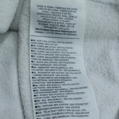 Nike Men's White Pullover Hoodie L Logo Sports Fleece Sweatshirt