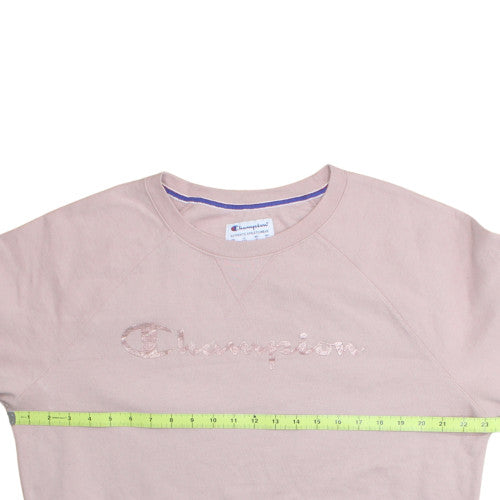 Champion Womens Pink Crew Neck Pullover Sweatshirt XL Relaxed Fit