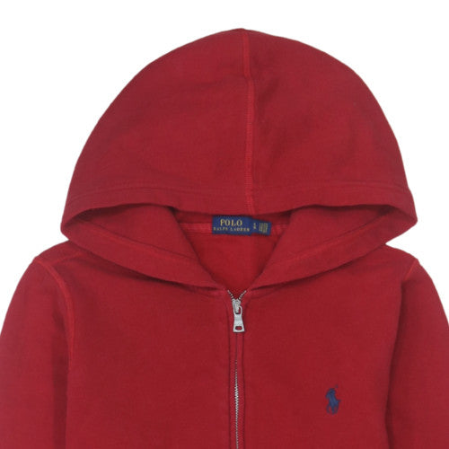 Polo Ralph Lauren Boys Red Full Zip Hoodie Size L Cotton Blend