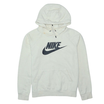 Nike Men Ivory Pullover Hoodie S Fleece Sports Logo Sweatshirt