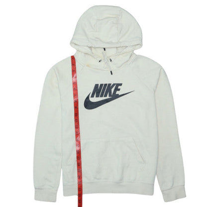 Nike Men Ivory Pullover Hoodie S Fleece Sports Logo Sweatshirt