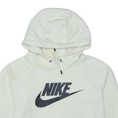 Nike Men Ivory Pullover Hoodie S Fleece Sports Logo Sweatshirt