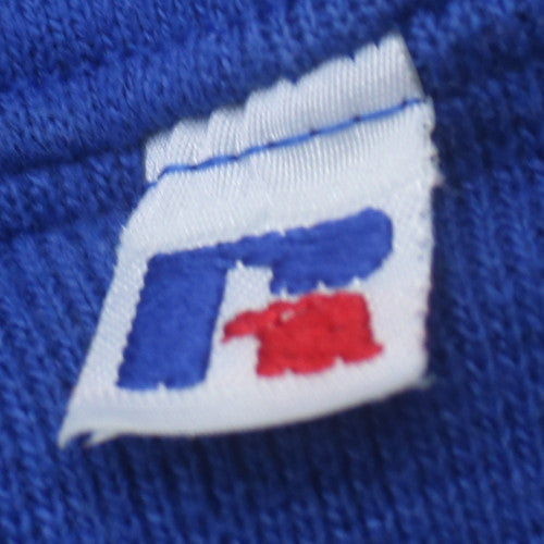 Russell Athletic Mens Blue White Crew Neck Pullover Sweatshirt L