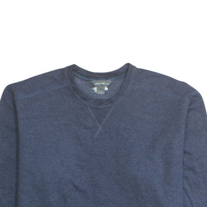 Eddie Bauer Men's Blue L Pullover Cotton Blend Crew Neck Sweatshirt