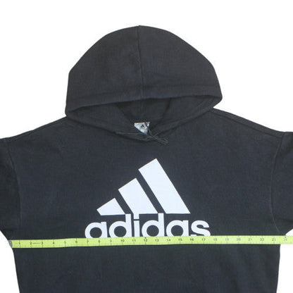 Adidas Men's Black Pullover Hoodie Small Logo Fleece Sweatshirt