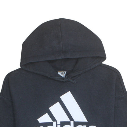 Adidas Men's Black Pullover Hoodie Small Logo Fleece Sweatshirt