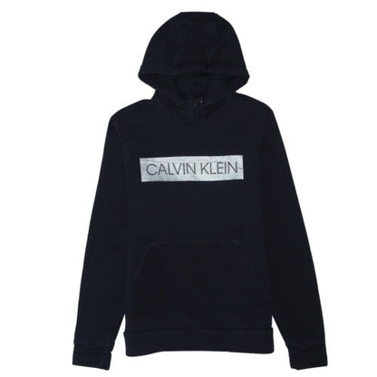 Calvin Klein Men’s Black Pullover Hoodie S Logo Fleece Sweatshirt