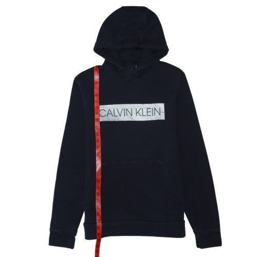 Calvin Klein Men’s Black Pullover Hoodie S Logo Fleece Sweatshirt