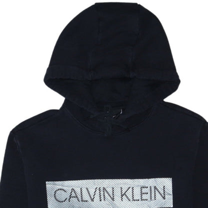 Calvin Klein Men’s Black Pullover Hoodie S Logo Fleece Sweatshirt