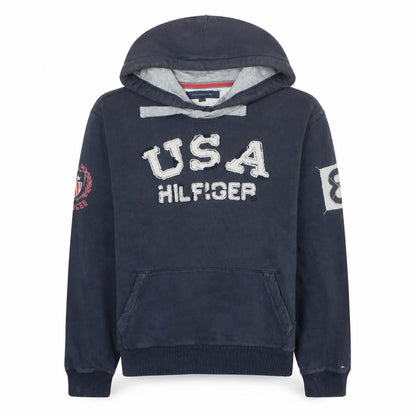 Tommy Hilfiger Men’s Navy USA Hoodie Pullover Sweatshirt L