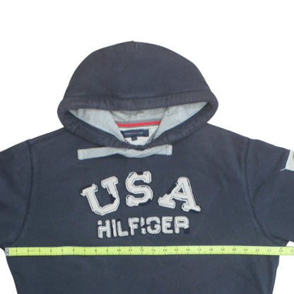 Tommy Hilfiger Men’s Navy USA Hoodie Pullover Sweatshirt L