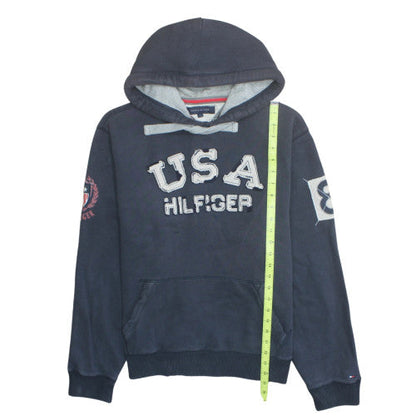 Tommy Hilfiger Men’s Navy USA Hoodie Pullover Sweatshirt L