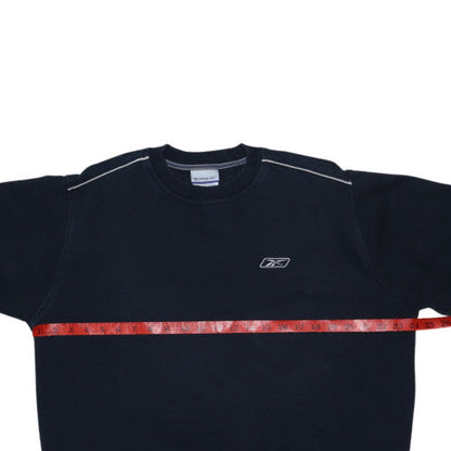 Reebok Men's Black Crew Neck Pullover Sweatshirt L Regular Fit