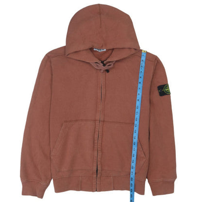Stone Island Men's Brown Full Zip Hoodie Size L Regular Cotton