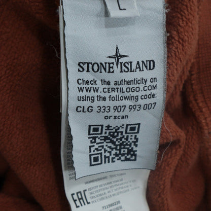Stone Island Men's Brown Full Zip Hoodie Size L Regular Cotton