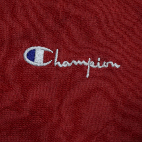 Champion Boys Red Crew Neck Reverse Weave Sweatshirt Medium Fleece Cotton