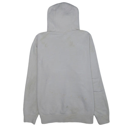 Nike Men's Beige Pullover Hoodie L - Cotton Blend Logo Casual Style