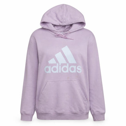 Adidas Womens Pink Pullover Hoodie L Cotton Blend Logo Casual