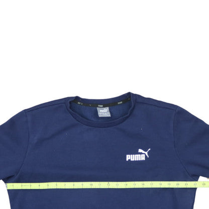 Puma Men's Blue Crew Neck Pullover Sweatshirt M Regular Fit
