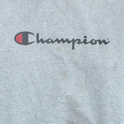 Champion Men's Grey Logo Crew Neck Pullover Sweatshirt L
