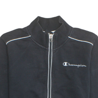 Champion Womens Black Size 12 Track Jacket Full Zip Activewear