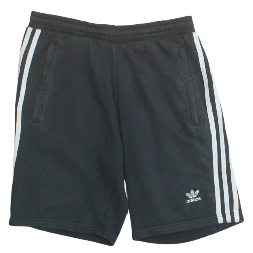 Adidas Mens Black Sweat Shorts S Retro Stripe Casual Athletic
