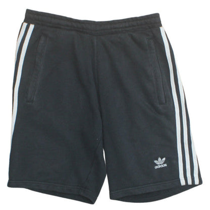 Adidas Mens Black Sweat Shorts S Retro Stripe Casual Athletic