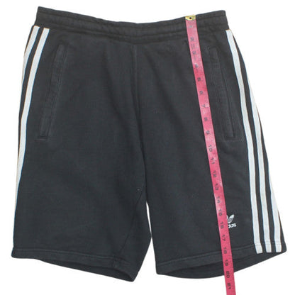 Adidas Mens Black Sweat Shorts S Retro Stripe Casual Athletic